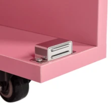 Nail Desk Folding Table, Pink MDF Manicure Station W/ 2 Drawers & 1 Door Cabinet For Nail Art Salon Home Beauty - Pink - View 4