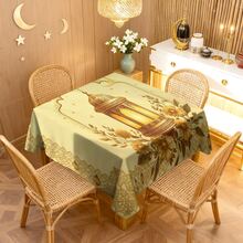 1/20 szt. Żółty obrus z latarnią i żywym kwiatowym wzorem, odpowiedni do restauracji i salonu, łatwy w pielęgnacji i wielokrotnego użytku, elegancka dekoracja jadalni i przyjęcia, idealny prezent, dekoracja świąteczna w stylu arabskim, dekoracja na przyjęcia i uroczystości - Wielokolorowe - Zobacz 15