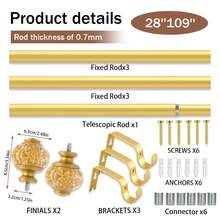 Single-Piece Gold Foil Decorative Curtain Rod The Gold Foil Design Adds High-End Elegance To Your Home, Featuring A Sturdy, Durable Waterproof And Rust-Proof Iron Rod Body, Complemented By An Even More Attractive Gold Foil Finial. Recommended As A Christmas Gift. - Nhiều màu - Xem 17