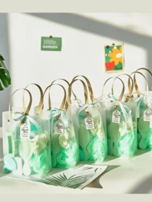 74 Pcs Wedding & Party Favor Supplies | Bridal Shower Gift Set | Includes Headbands, Bracelets, Puff | Multi-Color - 綠色 - 查看 4