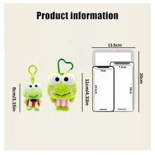 SANRIO Official Licensed  Plush Charms – Basic Model (Height 8 Cm / 3.15 In) & Special Edition Yarn Model (Height 11 Cm / 4.33 In) – Cute Frog Cartoon Hanging Toy Keychain For Kids, Teens, Fans & Collectors – Soft Mini Plush Pendant For Backpacks - Nhiều màu - Xem 7