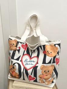 Butter Bear Crossbody Bag - White PU Leather, Decorated With Fluffy 3D Cartoon Bear Pattern, Cute Mini Bag With Adjustable Shoulder Strap And Zipper, Soft And Adorable Harajuku Street Style Bag, Suitable For Teens, Girls And Women, Perfect For Daily Outings, School, Shopping, Travel And Casual Gatherings, A Lovely Gift For Birthdays, Holidays And Special Occasions - White - View 9