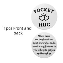 1 件不锈钢双面口袋拥抱代币 - 持久的男士情感守护者，真挚的生日和家庭礼物，长距离的象征