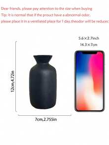 3pcs/Set Modern Decorative Art Black Vase Set, Suitable For Flower Arrangement In Living Room And Dining Room, Home Decor Vases In 3 Sizes, Suitable For Holiday Decoration And Daily Home Use, Black Artistic Style - Multicolor - View 9