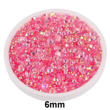 Đá pha lê tròn dẹt trong suốt, màu AB, kích thước 2-6mm, 5 cỡ, nhiều màu sắc khác nhau, dùng để làm trang sức DIY, vẽ móng, ốp điện thoại, quần áo, túi xách, giày dép, đồ thủ công. - B02 AB Hồng Nhạt Trong Suốt - Xem 8