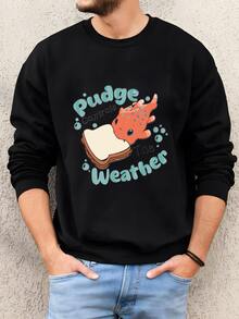 Mens  Lilo & Stitch Pudge Controls The Weather Sweatshirt , Land Family Matching Shirt,  Birthday Gift, Wdw Tee, Magic Kingdom Tee Sweatshirt - màu đen - Xem 2