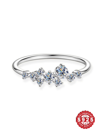 1 pieza Anillo de plata de ley S925 incrustado con circonita brillante, corte redondo, encanto y elegancia clásicos, joyería nupcial exquisita y lujosa para boda, aniversario, regalo de cumpleaños para esposa/novia, viene con caja de regalo elegante