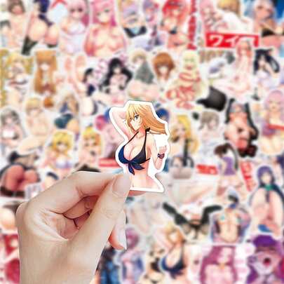50pcs Random Sexy Anime Stickers - Summer Bikini Sticker Set. Suitable For DIY Decoration On Water Bottles, Luggage, Laptops, And Planners.