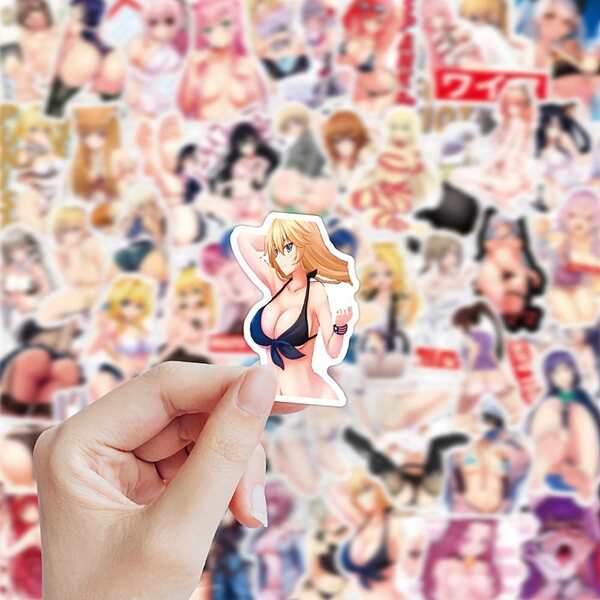 50pcs Random Sexy Anime Stickers - Summer Bikini Sticker Set. Suitable For DIY Decoration On Water Bottles, Luggage, Laptops, And Planners.