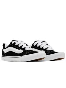 Vans Knu Skool Women(GS) Casual Sneakers Gym Running Daily Commuting Lightweight Cushioning Breathable Sweat Absorption Shock Absorption Thick Sole Skin-Friendly Color Block Logo Easy To Slip On Easy To Clean Versatile For School Outing Active Women(GS) Black White VN000D2T6BT