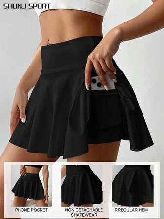 Falda pantalón blanca de cintura alta talla grande, shorts/falda 2 en 1 antideslumbrante para golf/bádminton/fitness con bolsillos, falda pantalón deportiva de verano para yoga, correr al aire libre, nuevos pantalones cortos de mujer