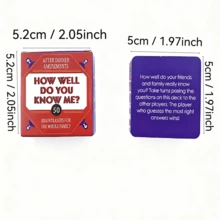 餐后娱乐：《你有多了解我：50个趣味谜题》（适合成人和家庭的对话卡牌游戏，送给主人的绝佳礼物），万圣节、圣诞节、新年游戏礼物，迷你卡牌游戏，圣诞节，圣诞礼物，游戏，成人游戏，卡牌游戏，卡片 - 彩色 - 查看 7