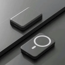 2025 Upgraded 5000mAhMagSafe Wireless Power Bank | 20W Fast Charging Ultra-Slim Magnetic Battery Pack | Hands-Free Stand Compatible With IPhone 12-17 Plus/Pro Max | Portable Emergency Charger For Summer Outdoor Travel Camping Hiking, Ideal Gift - 黑色 - 查看 1