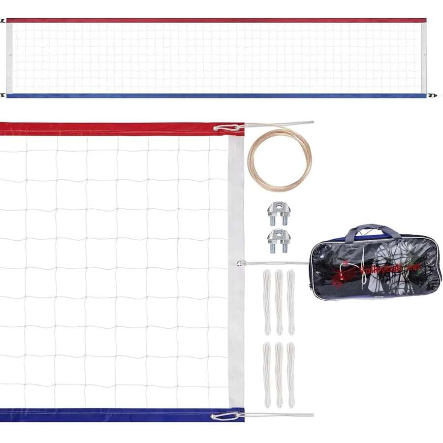 1 Set de Red de Voleibol de Piscina Extra Grande y Duradera de PE, para Actividades Familiares al Aire Libre, Juegos de Patio Trasero y Playa, Entretenimiento de Deportes Acuáticos y de Playa, con Estructura de Red Estable, Accesorios de Voleibol Incluyendo Bolsa de Almacenamiento, Multiusos para Fiestas de Piscina, Estanques Traseros, Deportes Acuáticos y Recreación, Fácil de Transportar, Ideal para Fiestas de Natación o Uso en Estanques del Jardín, Natación al Aire Libre, Deportes Acuáticos, Artículos Esenciales de Playa, Flotador de Piscina