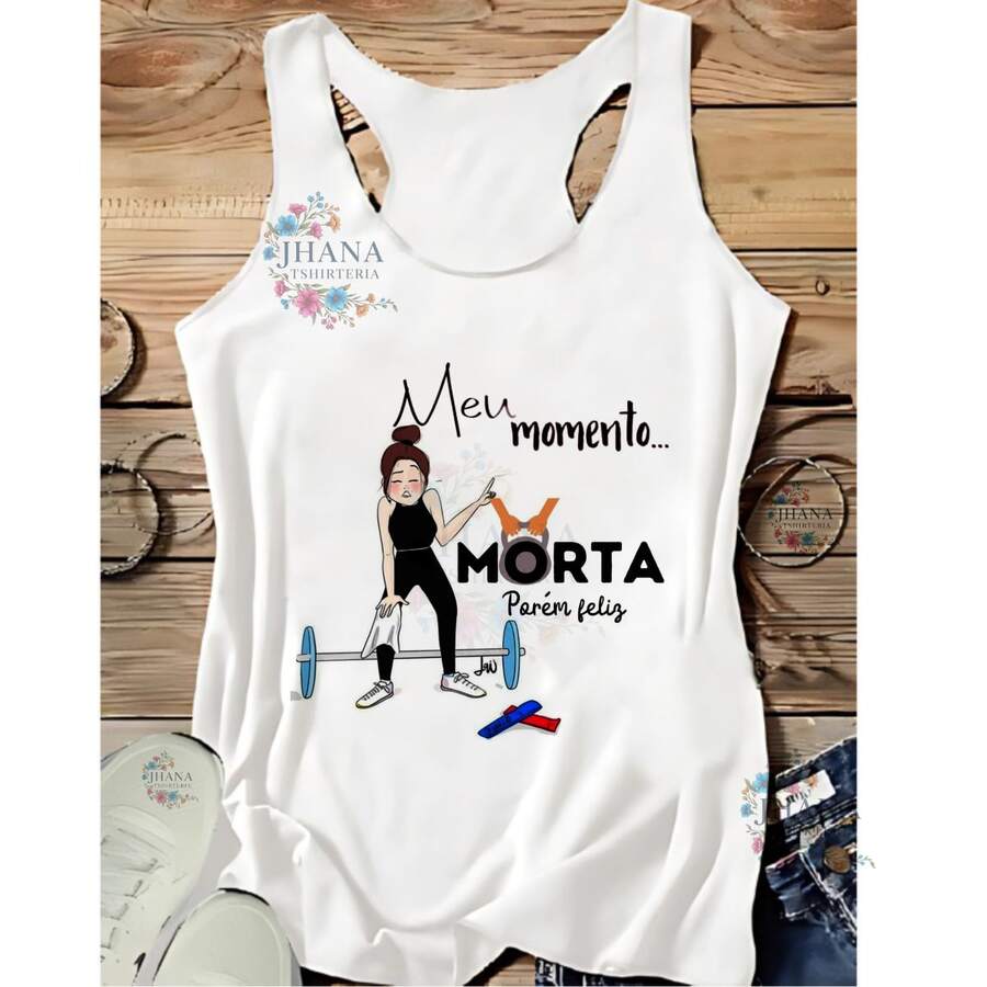 Women's Tank Top, Gym, My Dead Moment, Plus Size Summer 2025 - trắng - Xem 1