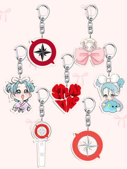 מחזיק מפתחות אקרילי חמוד SKZ אחד - עיצוב מצויר, אידיאלי לשהייה, לחובבי קיי-פופ, לתיק, אביזרי טלפון, חזרה לבית הספר, מזכרות להופעות. גם מתנה נהדרת לחבר, חברה, משפחה, מורה, מתנה למסיבה וסטודנטים לסיעוד.