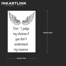 INKARTLINK 革命性技术纹身，半永久纹身，逼真纹身，翅膀，英文短语，触心纹身，临时纹身，假纹身，防水，真实纹身外观，小众设计纹身，水果纹身，植物纹身 - 黑色 - 查看 5