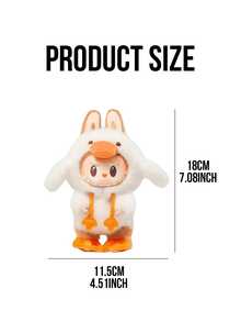 Pop Mart Labubu THE MONSTERS 森林童话系列挂卡毛绒娃娃，Labubu 身穿白色服装，橙色鸭嘴帽和脚套，棕色兔耳发箍，有着大大的圆眼睛和锋利的牙齿，带有品牌挂环，做工精细，设计独特可爱，是森林仙子主题的收藏品，非常适合 THE MONSTERS 的粉丝、收藏家和送礼者。 - 橘色 - 查看 11