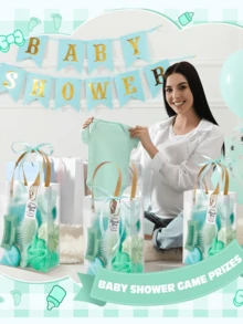 74 Pcs Wedding & Party Favor Supplies | Bridal Shower Gift Set | Includes Headbands, Bracelets, Puff | Multi-Color - 綠色 - 查看 7