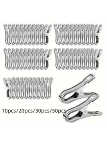 10pcs/20pcs/30pcs/50pcs Durable Stainless Steel Garden Clips, Super Grip Strength With 2-Inch Wide Opening - Rust-Resistant For Outdoor Use, Suitable For Securing Mesh - Multicolor - View 7
