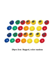 12/28/56 Stück runde magnetische Knöpfe mit Plastikabdeckung, Kühlschrankmagnet, geeignet für Schule, Büro, Zuhause - Verschiedenfarbig - Übersicht 9