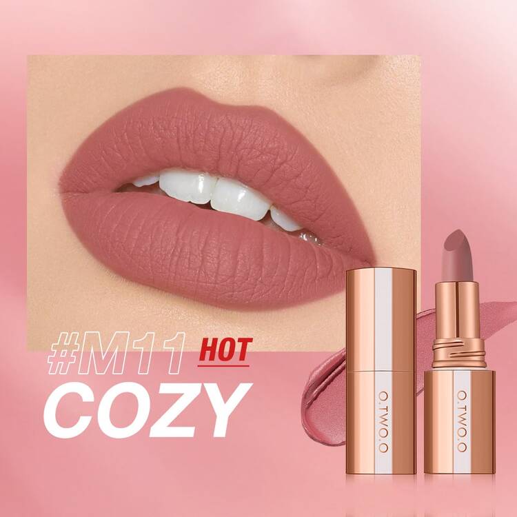 O.TWO.O Batom Matte 24 Horas: Longa Duração, À Prova d'Água, Testado por Dermatologista - Disponível em Tons de Rosa, Roxo e Vermelho - Multicolorido - Visão 20