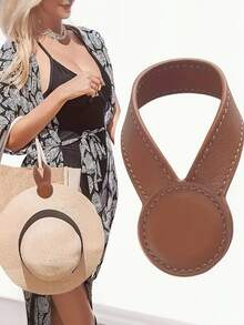 1 pieza Clip de sombrero de piel sintética de moda, portátil y duradero, perfecto para viajes y almacenamiento, nuevo diseño de accesorio de visera de sol, accesorio de viaje versátil - Multicolor - Ver 2