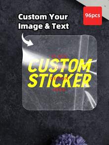 1/24/96/180pcs Personalized Labels, Square Labels, Transparent Stickers, Waterproof Stickers, Customizable Text, Patterns, Images And Company Logos, Custom Label Stickers, Company Logo Stickers, Convenient Stickers, Sealable Labels, Wrinkle-Resistant, Decorative Labels, Stationery Stickers, Ideal Gift For Father, Mother, Son, Daughter, Friends, Suitable For Wedding, Birthday, Party, Back To School, Halloween, Christmas, Small Business Stickers, Packaging - Red and White - View 73