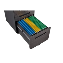 Mobile 3-Drawer Filing Cabinet For Office, Simple And Versatile Style, For Legal/Letter/A4 Size Files, 5 Anti-Tip Casters, Cold-Rolled Steel, Waterproof And Moisture-Resistant, White - Black - View 8