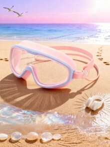 Nuevas gafas de natación con marco grande y tapones para los oídos, antivaho y protección UV - Multicolor - Ver 2