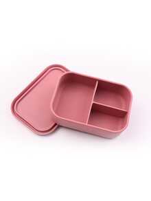 1pc Personalized Customization Name Silicone Food Storage Lunch Box, Custom Tableware Three-Compartment Dinner Plate - Multicolor - View 13