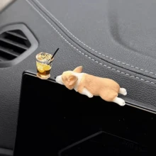 1pc Cute Sleeping Corgi Ornament – Car Dashboard Decor & Desktop Organizer, No Power Needed, Adhesive Pad, Excellent Gift For Dog Lovers (Christmas/Valentine's Day/Birthday) – Home/Office/Car