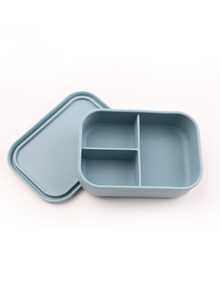 1pc Personalized Customization Name Silicone Food Storage Lunch Box, Custom Tableware Three-Compartment Dinner Plate - Multicolor - View 9