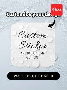 1/24/96/180pcs Personalized Labels, Square Labels, Transparent Stickers, Waterproof Stickers, Customizable Text, Patterns, Images And Company Logos, Custom Label Stickers, Company Logo Stickers, Convenient Stickers, Sealable Labels, Wrinkle-Resistant, Decorative Labels, Stationery Stickers, Ideal Gift For Father, Mother, Son, Daughter, Friends, Suitable For Wedding, Birthday, Party, Back To School, Halloween, Christmas, Small Business Stickers, Packaging - Red and White - View 27