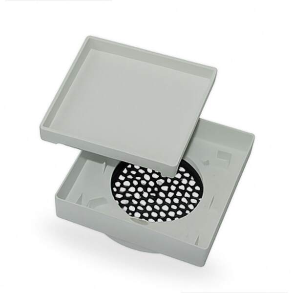Kit 3 Ralos Invisível 10x10 Oculto Plástico ABS Porcelanato Piso Branco Cinza Claro Cinza Escuro Preto