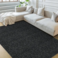Machine-Washable Rug In A Modern Style, Antique Rug, Low Pile/Non-Slip/Stain-Resistant Rug, Suitable For Bedroom, Kitchen, Living Room, Office Black - Black - View 3