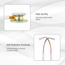 Estetoscopio profesional de doble cara, estetoscopio portátil para cardiología, equipo médico, estetoscopio para enfermeras y médicos. - Arcoíris - Ver 4