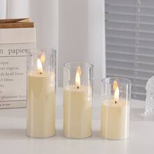 1pc Ivory Wax Cup Set, Flameless LED Electronic Candle Lights, Modern Atmosphere Home Decor, Suitable For Dining Table, Bedroom, Living Room, Holiday Gift - White - View 6