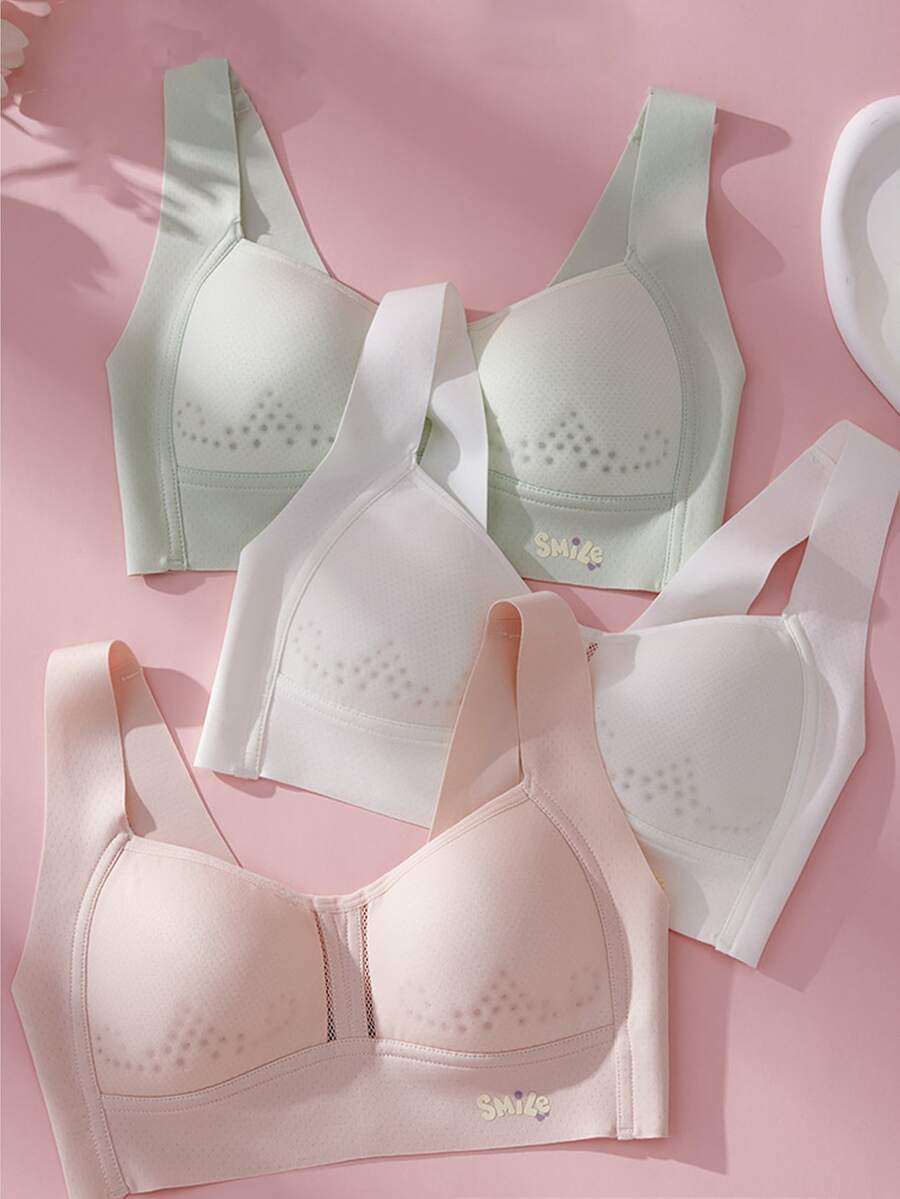 4-Pack Sports Shock-Proof Bra - Seamless, College Style With Fixed Cups | Yoga Training Anti-Exposure Design | New Breathable Vest | All-Season Sports Underwear | Special For PE Classes - 4件裝 - 查看 1
