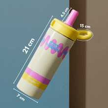 Taza Térmica Portátil con Tapa y Asa - Acero Inoxidable - Diseño Divertido "Mantente Feliz" - ¡Hazlo! - Ver 7