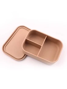 1pc Personalized Customization Name Silicone Food Storage Lunch Box, Custom Tableware Three-Compartment Dinner Plate - Multicolor - View 12