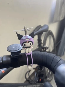 Sanrio Characters Bamboo Dragonfly Ornament, Adorable Decoration For Electric Bikes & Scooters, Features Iconic Sanrio Characters (Kuromi) With Rotating Bamboo Dragonfly Design. Made Of Durable Plastic, Easy To Install On Handlebars, Adds Cute Charm To Your Ride, Suitable For Sanrio Fans Of All Ages, Perfect For Daily Commuting, Weekend Outings Or Personalizing Your Vehicle, Multi-Functional As A Fun Ornament & Collectible