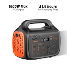 1800W Portable Power Station , 1024Wh LiFePO4 Battery, 1.2H Fast Charging, UPS Function, 4x1800W AC/100W USB-C Output Use As A Solar Generator For Home Backup Power, Camping & RVs,7 Colors To Choose From - 美規B型插(110-127V) - 查看 9