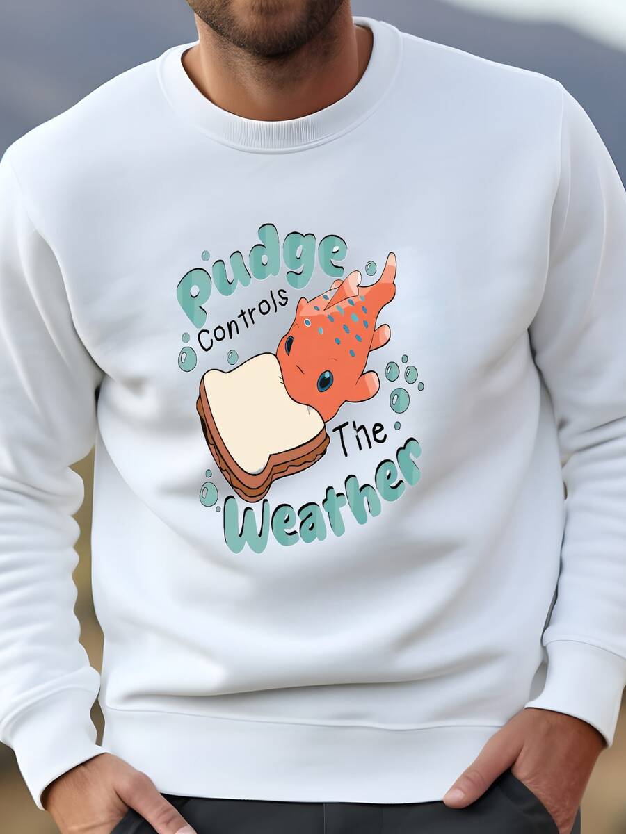 Mens Lilo & Stitch Pudge Controls The Weather Sweatshirt , Land Family Matching Shirt, Birthday Gift, Wdw Tee, Magic Kingdom Tee Sweatshirt - trắng - Xem 1