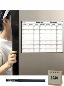  1pc Dry Erase Magnetic Refrigerator Calendar, Black Border Magnetic Monthly CalendarGoal Tracker, Family Organizer, Kitchen Whiteboard, Meal Planner, Chore Chart, Appointment Tracker, To-Do List, Reusable Fridge Calendar, Strong Magnet, Write And Wipe, Home Organization, Office Supplies, Perfect For Busy Families, Weekly Planner, Vision Board,(28*21)Back To School,Dorm Essentials,Christmas,Halloween