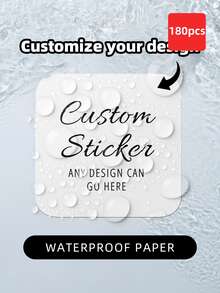 1/24/96/180pcs Personalized Labels, Square Labels, Transparent Stickers, Waterproof Stickers, Customizable Text, Patterns, Images And Company Logos, Custom Label Stickers, Company Logo Stickers, Convenient Stickers, Sealable Labels, Wrinkle-Resistant, Decorative Labels, Stationery Stickers, Ideal Gift For Father, Mother, Son, Daughter, Friends, Suitable For Wedding, Birthday, Party, Back To School, Halloween, Christmas, Small Business Stickers, Packaging - Red and White - View 50