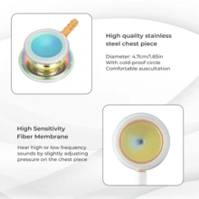 Estetoscopio profesional de doble cara, estetoscopio portátil para cardiología, equipo médico, estetoscopio para enfermeras y médicos. - Arcoíris - Ver 3