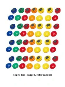 12/28/56 Stück runde magnetische Knöpfe mit Plastikabdeckung, Kühlschrankmagnet, geeignet für Schule, Büro, Zuhause - Verschiedenfarbig - Übersicht 11