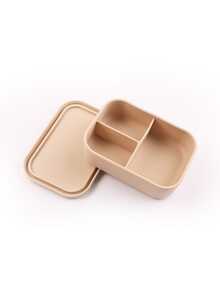 1pc Personalized Customization Name Silicone Food Storage Lunch Box, Custom Tableware Three-Compartment Dinner Plate - Multicolor - View 9