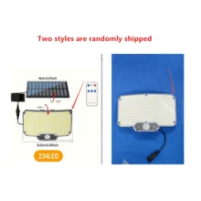 234颗LED太阳能安防灯，户外花园人体感应器，3种模式，防水，独立太阳能泛光灯，适用于车库，相比旧款100颗LED版本（可选带/不带遥控器）（请确认尺寸）